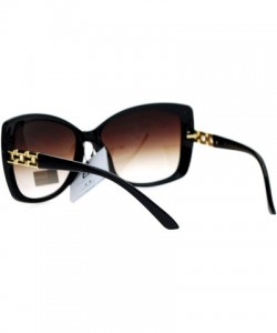 Butterfly VG Eyewear Diva Jewel Chain Hinge Arm Butterfly Sunglasses - Black Brown Smoke - CJ12D7IOTHX $11.11
