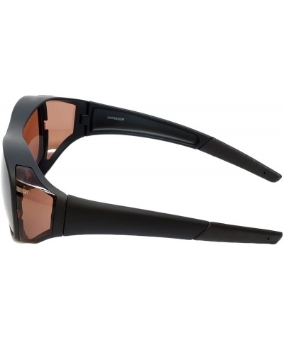 Oval Fitover Sunglasses 7659 Wear-Over Eyewear with Case Medium-Size - Matte Black - C812O6D4SB5 $28.42