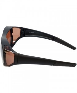 Oval Fitover Sunglasses 7659 Wear-Over Eyewear with Case Medium-Size - Matte Black - C812O6D4SB5 $28.42