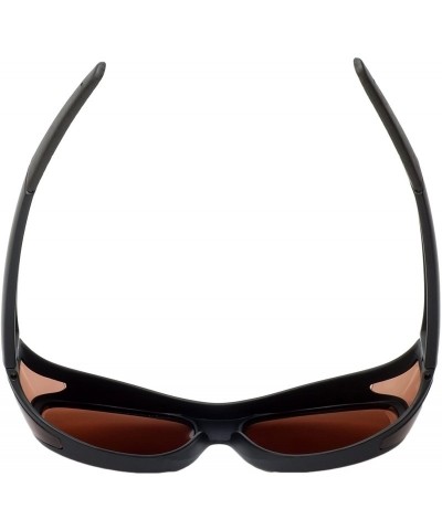Oval Fitover Sunglasses 7659 Wear-Over Eyewear with Case Medium-Size - Matte Black - C812O6D4SB5 $28.42