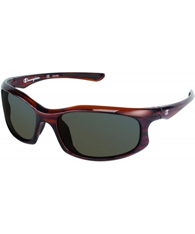 Rectangular Champion Men's Striped Tortoise polycarbonate Rectangular Sunglasses - C712I8WF3SH $23.95