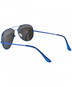 Aviator Full Mirror Lens Colored Metal Frame with Spring Hinge - Blue_mirror_lens - CT121JE4AED $8.84