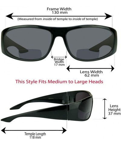 Rectangular Bifocal Sun Reader Sunglasses for Men and Women. Sporty Wraparound Full Frame with Nearly Invisible Reading Line ...