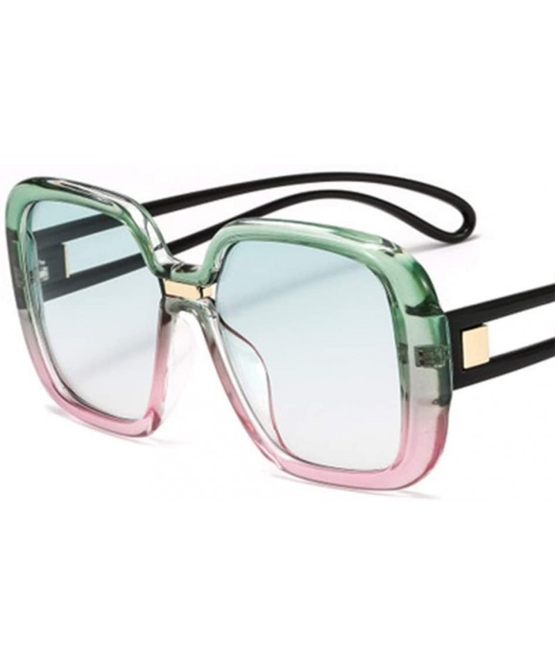 Sport Big Frame Sunglasses Men and Women Color Contrast Color Personality Glasses - 4 - C4190S2MH67 $58.83
