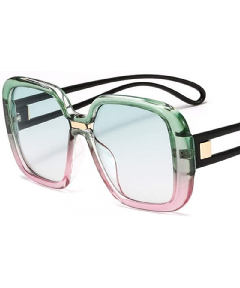 Sport Big Frame Sunglasses Men and Women Color Contrast Color Personality Glasses - 4 - C4190S2MH67 $30.59