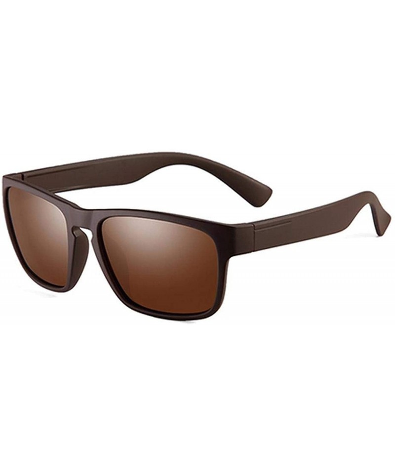 Square Polarized Sunglasses Men Plastic Oculos De Sol Fashion Square Driving Eyewear Travel Sun Glass - C3 Brown Brown - C519...