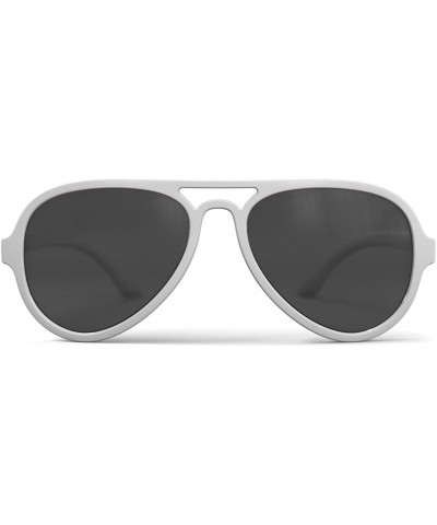 Aviator Unbreakable AVIATOR Sunglasses- White Frame- Anti-Reflective Smoke Lens - CT12NS9XK1U $12.75