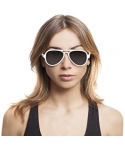 Aviator Unbreakable AVIATOR Sunglasses- White Frame- Anti-Reflective Smoke Lens - CT12NS9XK1U $12.75