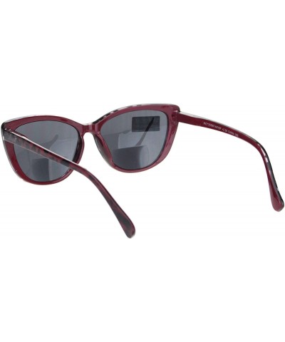 Square Bifocal Reading Sunglasses Small Magnified Square Womens Cateye Spring Hinge - Burgundy Tortoise - C418TRHOIUY $12.23