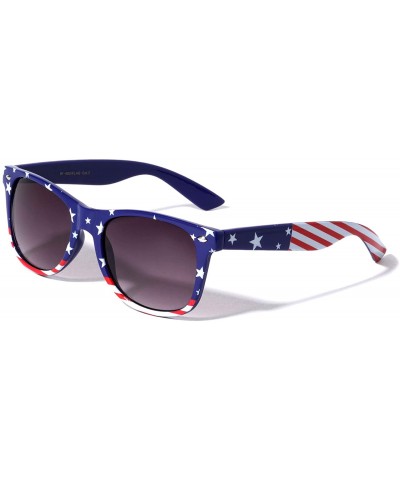 Square Classic Frame Frontal Side USA Flag Sunglasses - CT1903TSI0Z $15.01