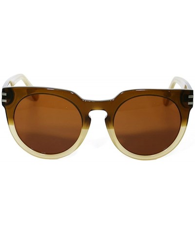 Cat Eye Round Cat Eye Two Toned Fashion Polarized Sunglasses - Brown/Cream - C418EO2II45 $19.09