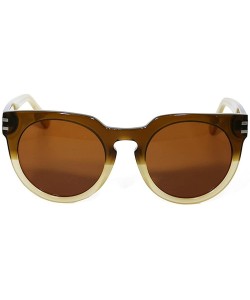 Cat Eye Round Cat Eye Two Toned Fashion Polarized Sunglasses - Brown/Cream - C418EO2II45 $19.09