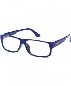Square "Kayden" Retro Unisex Plastic Fashion Clear Lens Glasses - Navy - CC11JJYQQ7L $7.85