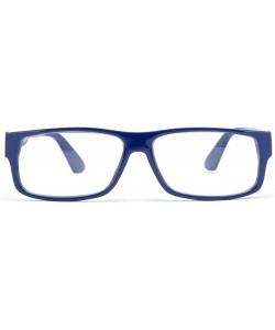 Square "Kayden" Retro Unisex Plastic Fashion Clear Lens Glasses - Navy - CC11JJYQQ7L $7.85