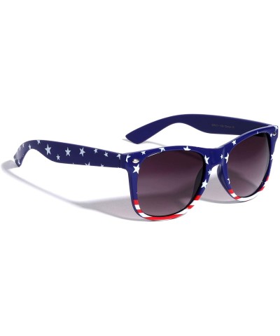 Square Classic Frame Frontal Side USA Flag Sunglasses - CT1903TSI0Z $15.01