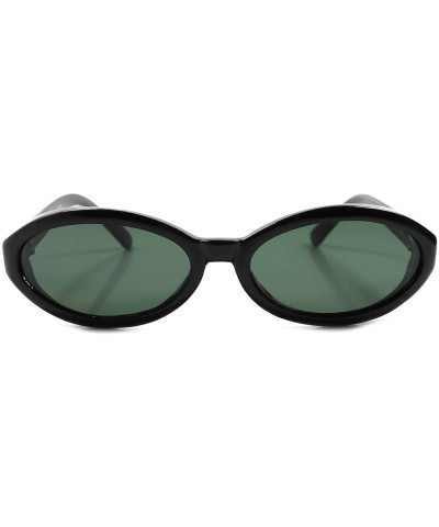 Oval Vintage 70s 80s Old Fashioned Womens Black Oval Lens Cat Eye Sunglasses - C318023YUUE $14.92