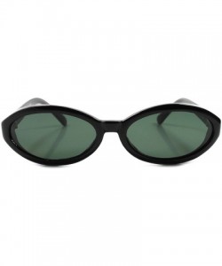 Oval Vintage 70s 80s Old Fashioned Womens Black Oval Lens Cat Eye Sunglasses - C318023YUUE $14.92