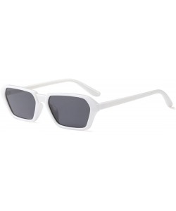 Oval Vintage Rectangle Sunglasses Small Frame Women Square Fashion Eyewear - White Gray - CN18DW054WW $20.40