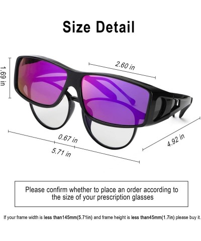 Rectangular Fit Over Glasses Sunglasses HD Polarized Lenses- Wrap Around Sunglasses Wear Over Regular Glasses UV Protection -...