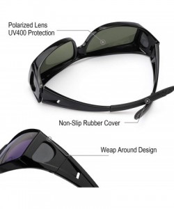 Rectangular Fit Over Glasses Sunglasses HD Polarized Lenses- Wrap Around Sunglasses Wear Over Regular Glasses UV Protection -...