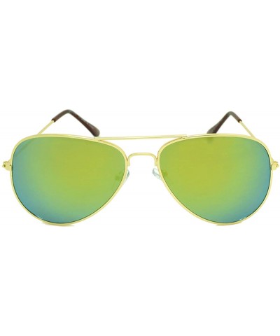 Aviator Classic Aviator Sunglasses Lightweight Metal Frame Polarized Lens - Style 1- Gold/Yellow - CV195ZY2K2C $12.03