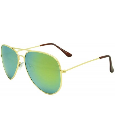 Aviator Classic Aviator Sunglasses Lightweight Metal Frame Polarized Lens - Style 1- Gold/Yellow - CV195ZY2K2C $12.03