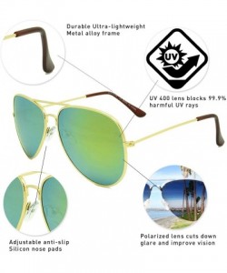 Aviator Classic Aviator Sunglasses Lightweight Metal Frame Polarized Lens - Style 1- Gold/Yellow - CV195ZY2K2C $12.03