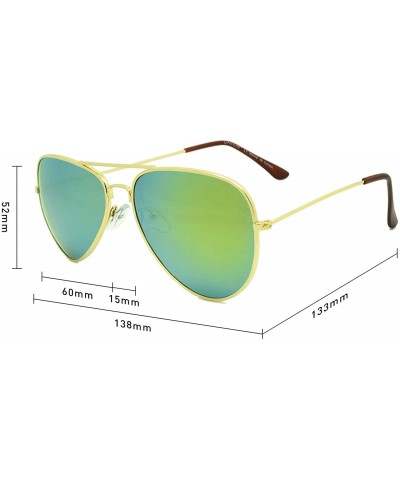 Aviator Classic Aviator Sunglasses Lightweight Metal Frame Polarized Lens - Style 1- Gold/Yellow - CV195ZY2K2C $12.03