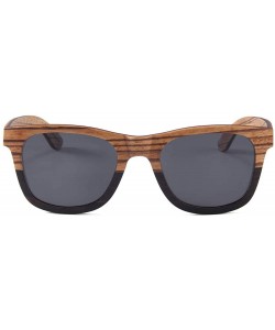 Wayfarer Wood Polarized Sunglasses for Men and Women - Two-Tone - UV Protected - Hounds - CF18NMA9UTE $40.43