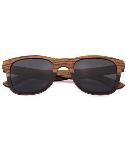 Wayfarer Wood Polarized Sunglasses for Men and Women - Two-Tone - UV Protected - Hounds - CF18NMA9UTE $40.43