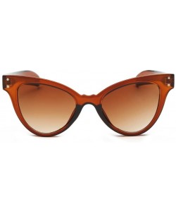 Aviator Cat Eye Sunglasses - Neutral Retro Heart Frame UV400 Eyewear Fashion Sunglasses (Brown) - Brown - CY18E4SZRIM $9.60