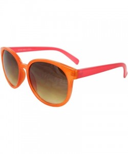 Oval Retro Oval Gangnam Style Fashion Sunglasses Orange Pink Frame Amber Lenses - CV1108HW1C7 $7.76