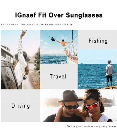Rectangular Fit Over Glasses Sunglasses HD Polarized Lenses- Wrap Around Sunglasses Wear Over Regular Glasses UV Protection -...