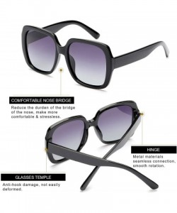 Oversized Oversized Square Suglasses for Women Polarized - Fashion Vintage Classic Shades for Outdoor UV Protection - CD18TMI...