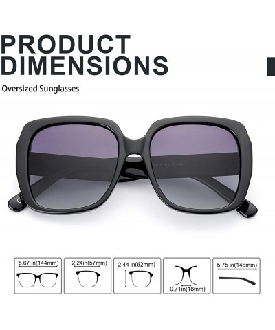 Oversized Oversized Square Suglasses for Women Polarized - Fashion Vintage Classic Shades for Outdoor UV Protection - CD18TMI...