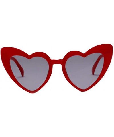 Oval Heart Sunglasses Party Sunglasses Love Heart Fashion Eyewear for Women Lady - CP199S7IDN6 $10.68