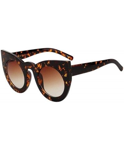 Oversized Celia - Oversized Fashion Cat Eye sunglasses - Leopard W Brown Lens - CY18X05OKHU $12.60