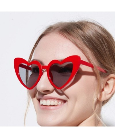 Oval Heart Sunglasses Party Sunglasses Love Heart Fashion Eyewear for Women Lady - CP199S7IDN6 $10.68