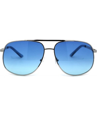 Oversized Bright Color Lens Oversize Rectangular Pilot Sunglasses - Blue - C111EHHLHIX $11.29