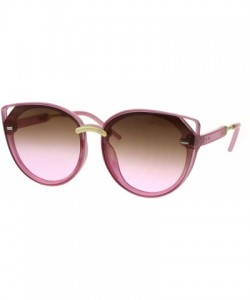 Oversized Designer Fashion Womens Sunglasses Round Cateye Frame UV 400 - Pink (Brown Pink) - C018GD5UTC2 $10.27