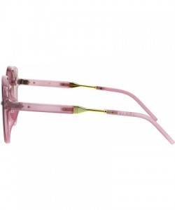 Oversized Designer Fashion Womens Sunglasses Round Cateye Frame UV 400 - Pink (Brown Pink) - C018GD5UTC2 $10.27