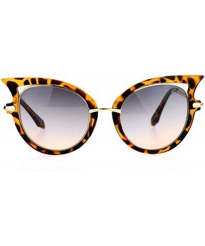 Cat Eye Bat Shape Womens Designer Fashion Cat Eye Sunglasses - Tortoise - CN127A9U03B $27.23