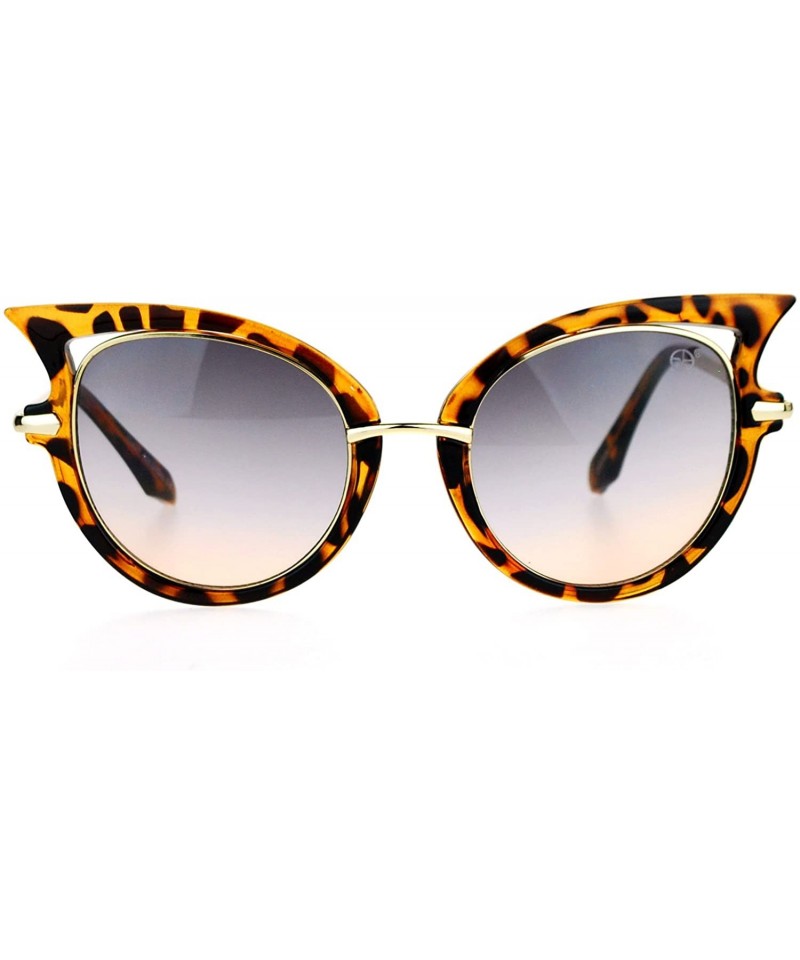 Cat Eye Bat Shape Womens Designer Fashion Cat Eye Sunglasses - Tortoise - CN127A9U03B $9.28