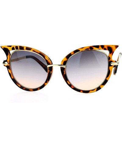 Cat Eye Bat Shape Womens Designer Fashion Cat Eye Sunglasses - Tortoise - CN127A9U03B $9.28