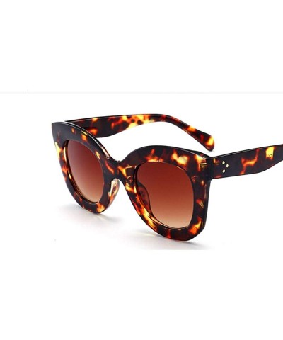 Cat Eye Butterfly Sunglasses Semi Cat Eye Glasses Plastic Frame Clear Gradient Lenses - Black + Tortoiseshell Brown - CD18RTE...