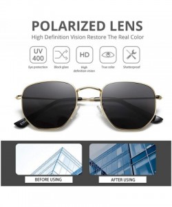 Goggle Classic Polarized Sunglasses Men Shades Women Hexagon Retro Sun Glasses StainlSteel Frames PA1279 - C7199CC4MZ4 $37.19