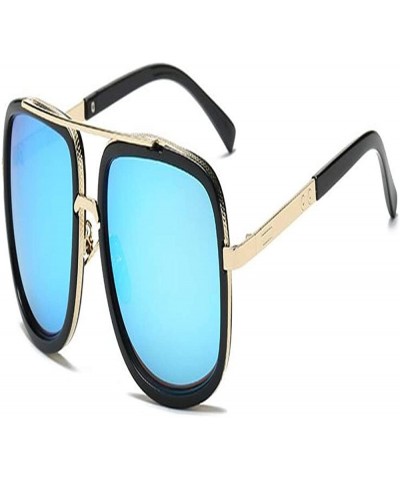 Square Fashion Big Frame Sunglasses Men Square Fashion Glasses for Women Retro Sun Glasses Vintage - 2 - CK18R472QME $23.43