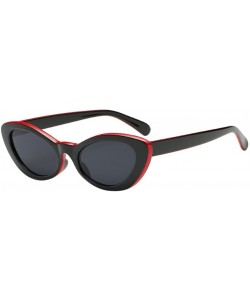 Rectangular Women Men Vintage Cat Eye Panelled Sunglasses Eyewear Retro Unisex Luxury Accessory (Multicolor) - CB195N2ECWS $7.81