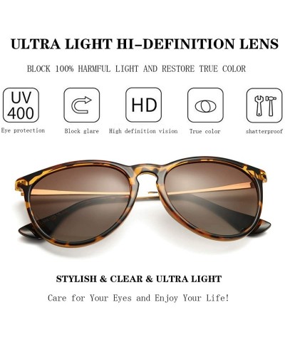 Sport Polarized Sunglasses for Women Classic Round Retro Sun Glasses - A2 Amber Frame/Brown Gradient Lens - CQ19468OZAK $11.33