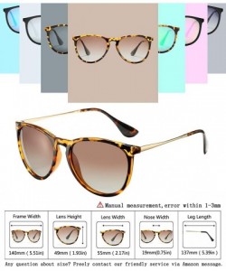 Sport Polarized Sunglasses for Women Classic Round Retro Sun Glasses - A2 Amber Frame/Brown Gradient Lens - CQ19468OZAK $11.33